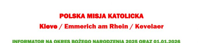 Informator na okres Bożego Narodzenia 2025