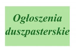 OGŁOSZENIA PARAFIALNE NR.: 368 – IV NIEDZIELA ZWYKŁA – 01.02.2026